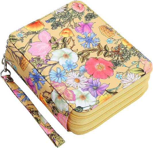 72 Slots Pencil Case Organizer w/Removal Handle Strap | 3-Layer Zipped Pencils Box Large for Colored Pencils Watercolor Pencils for Office and Travel for Artist