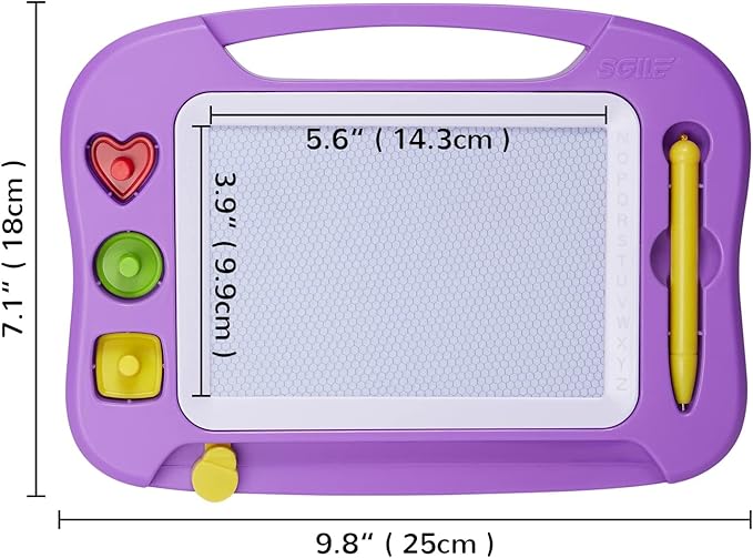 SGILE Toddler Toys for Kids, Magnetic Drawing Board for Birthday Gift, Toys for 1 2 3 Year Old Girls Boys, Etch & Sketch Pad with 3 Stamps, Learning and Educational, Purple
