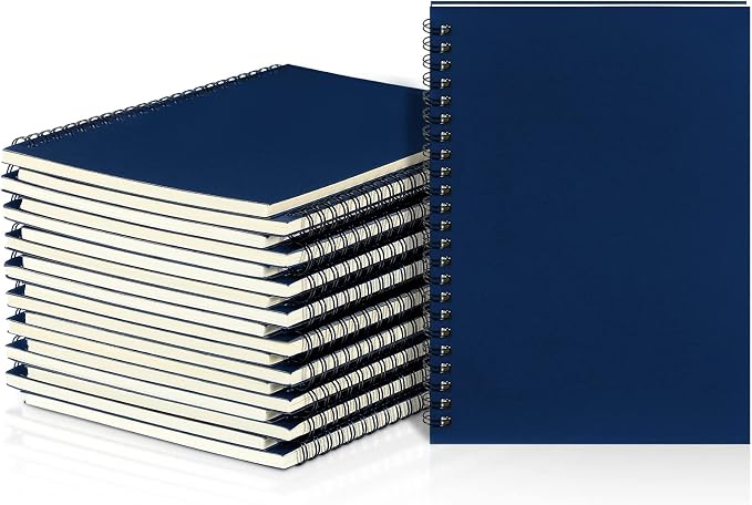 Yahenda 18 Pcs Spiral Notebooks, 1 Subject, Wide Ruled, Deep Blue