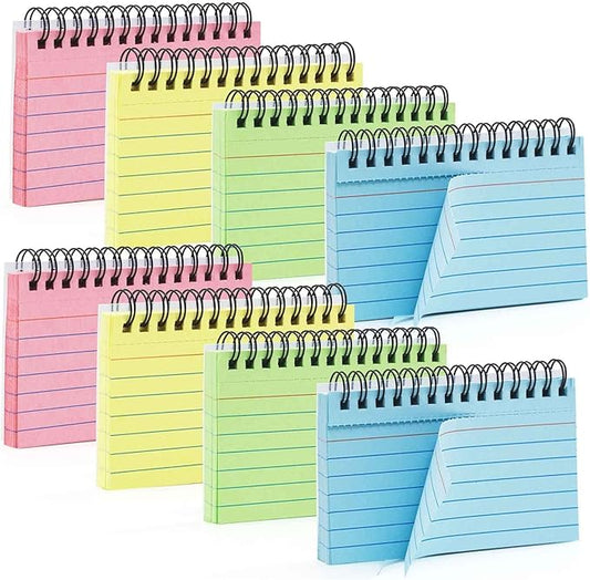 PRIMBEEKS 400 Pcs Premium Index Cards, 3 x 5 Inch Multicolor Learning Card, Double-sided Available Note Cards, Multicolor Paper Ring Index Card Note Taking Paper for Studying, School, Memory