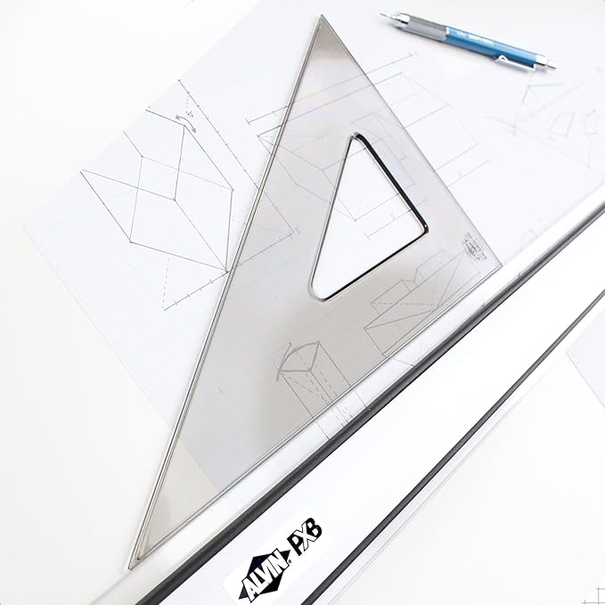 Alvin, SK360-12, 12" Smoke-Tint Triangle Ruler, Math Geometry Tool - 30/60 Degrees