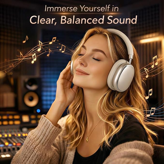 NC95 Hybrid Active Noise Cancelling Headphones with Knob Control, 120H Playtime Over Ear Headphones Wireless Bluetooth 6.0, App Control, Hi-Res Audio, Comfort Fit, Clear Calls for Travel/Workout
