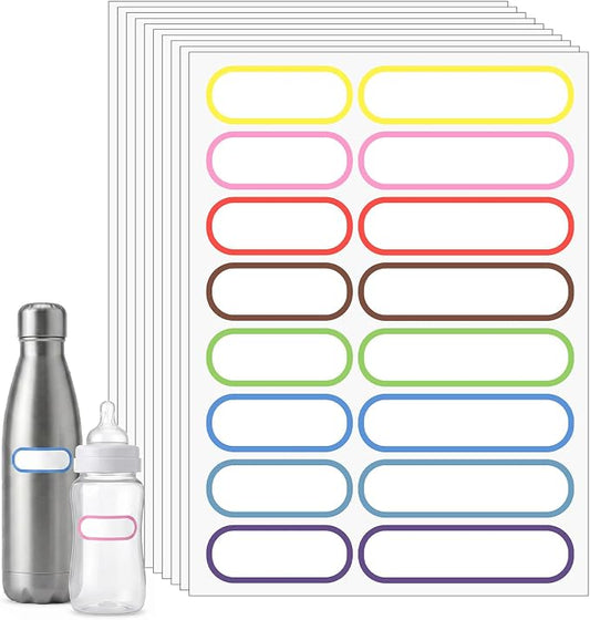160 Pcs Name Labels for Kids Stuff Daycare, Name Tags Stickers | Self-Laminating Write-on Tag Stickers, Water Bottle Label, for School, & Home School Essentials