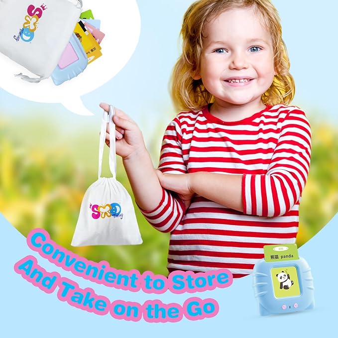 TimingSXD Chinese & English Bilingual Talking Flash Cards for Toddler/Beginning - Learning Educational Toy to Learn Chinese/English,Talking Flash Cards for Ages 2+