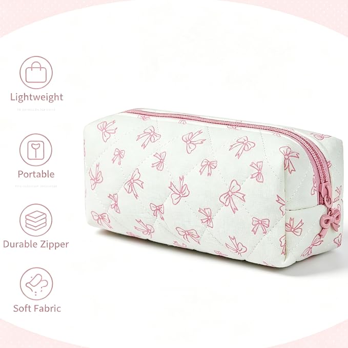 Pencil Case, Pencil Pouch for Women, Pencil Case Small, Pencil Pouch Aesthetic (Cute bow)