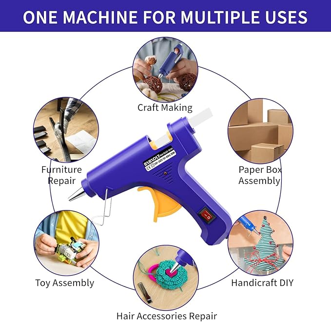 Mini Hot Glue Gun Set for Class Project, Small Glue Gun Hot Melt Arts Craft DIY Glue Gun for Crafts School DIY Arts Home Quick Repairs (Multicolored 8 Pieces)