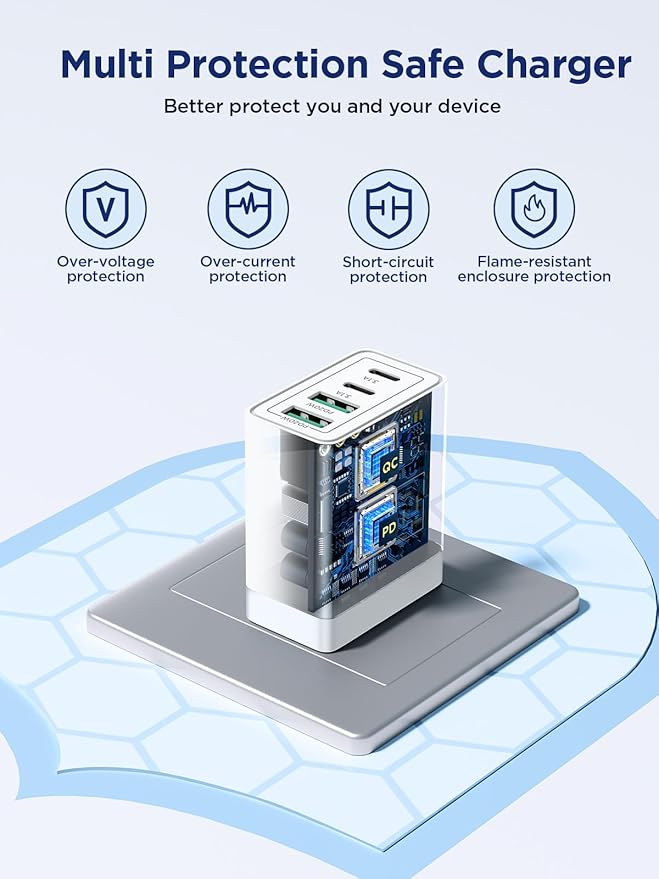 3 Pack USB C Charger Block, 40W 4-Port Fast Charger 20W Type C Charging Block 3.1A USB Wall Charger Dual Port PD+QC Charging Cube for iPhone 17 16 15 14 13 12 Pro Max XS, iPad, Samsung Phone, Tablet