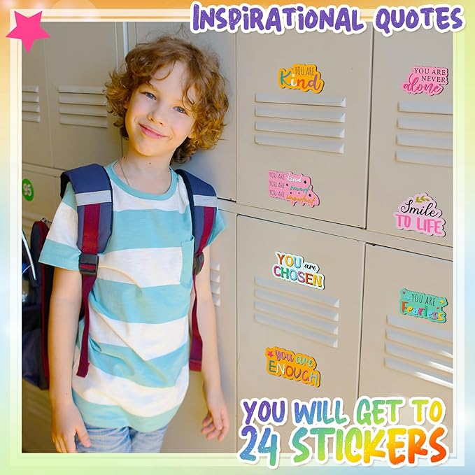 Sinmoe 24 Pieces Inspirational Fridge Magnets for Girls Bible Verse Locker Magnets for Girls Cute Motivational Quotes Refrigerator Decorations for School Classroom Whiteboard Office(Colorful Style)