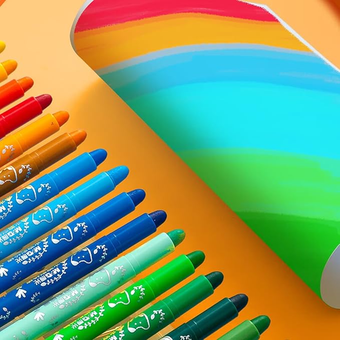 M&G Washable Tempera Paint Sticks, 48 colors Solid Tempera Paint Set with 1 paint brush for artists, Super Quick Drying, Works Great on Paper Wood Glass Ceramic Canvas