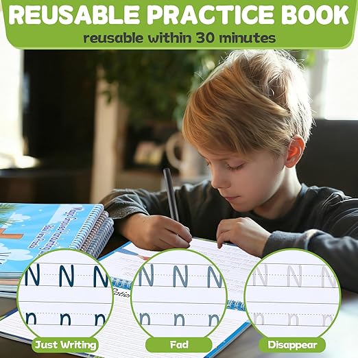 gisgfim Bible Magic Grooved Writing Practice Books for Kids Reusable Grooved Handwriting Workbooks for Kids Ages 3-8 Tracing Bible Magic Copybooks for Christian Activity Sunday School Gifts Prizes