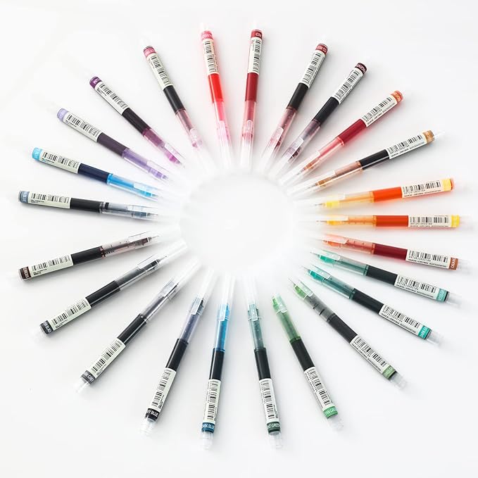 USUAL 24pcs Gel Ink Pens Liquid Ink Rollerball Multi Color Pen 0.5 mm Fine Point Smooth Writing Pens Cute Nurse Pen Back to School Supplies