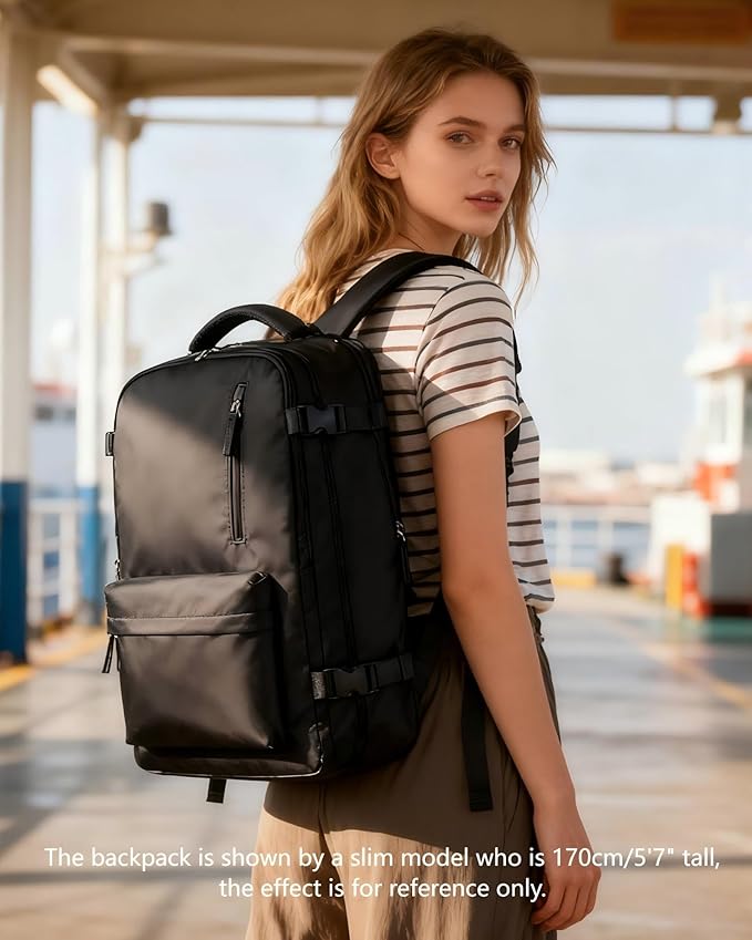 WONHOX Large Travel Backpack Carry on Flight Approved Laptop Work Business Backpack for Women Men Mochila de Viaje