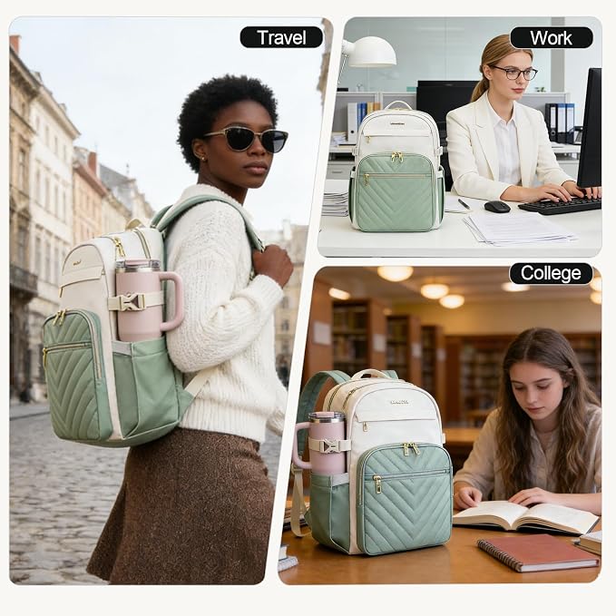 VANKEAN 15.6 Inch Laptop Backpack for Women Large Capacity | Waterproof Backpacks Stylish Travel Bags Casual Daypacks for College, Business