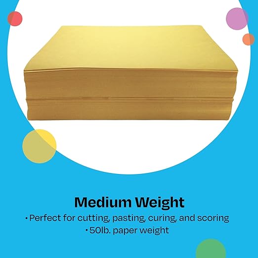 Childcraft Construction Paper, 9 x 12 Inches, Yellow, 500 Sheets