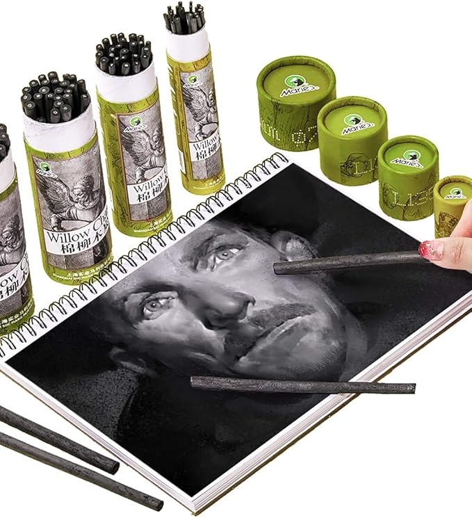 YYMIYU Drawing Pencils Set, Art Sketching Pencils Charcoal Set (Charcoal Sticks 2-4 mm 25pcs 25)