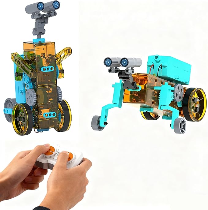STEM 31-in-1 Educational Solar Remote Control Toy, Suitable for Boys Aged 8-14, Science Experiment Building Block Robot Toy, with Dual-Mode Switching Between Solar Power and Remote Control