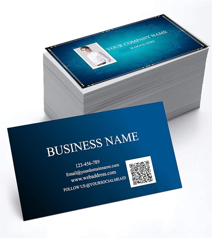 Customizable Printed Business Stock Cards -Single and Double-sided Color Printing - 3.5" x 2" - 100% Recycled Content (500/200 PCS) Premium Double-sided Print