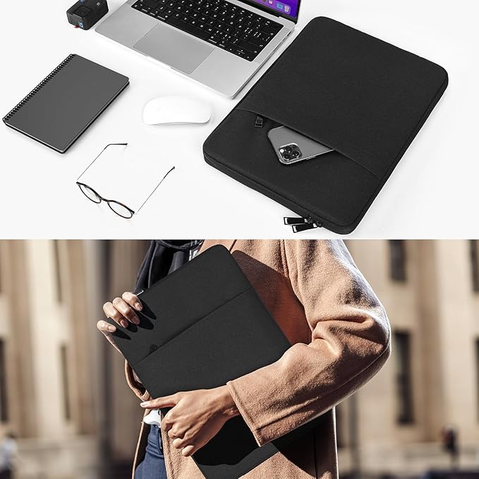 13 inch Laptop Sleeve Case for Surface Laptop 7 6 5 4 13.5, Surface Studio 14.4, Lenovo Yoga 6 13, Dell XPS 13, Dell Inspiron 13, ACER Lenovo DELL ASUS HP 13" Computer Waterpoof Bag(Black)