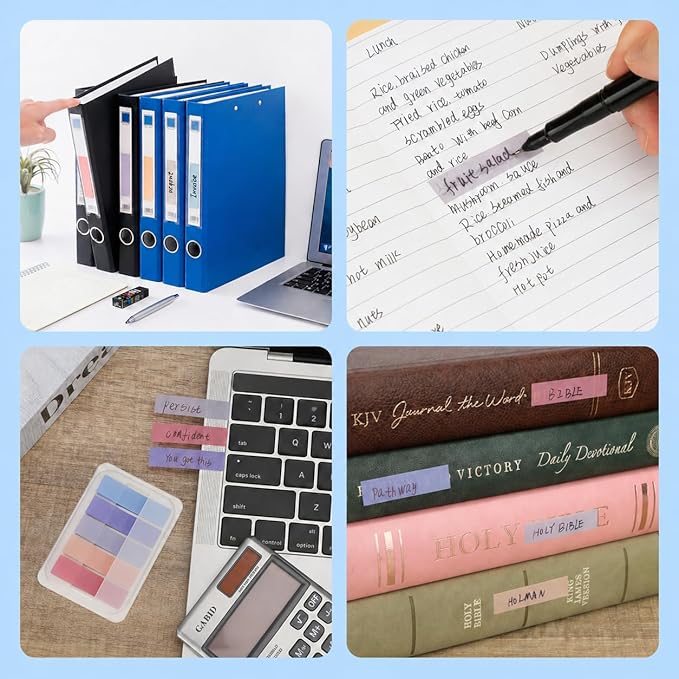 Mr. Pen- Transparent Sticky Notes Tabs, 600 pcs, Transparent Pop Up Writable Colored Book Index Tab, File Flags, Self Adhesive Divider Sticker for Notebook, Office, School, Teacher, Planner, Memo