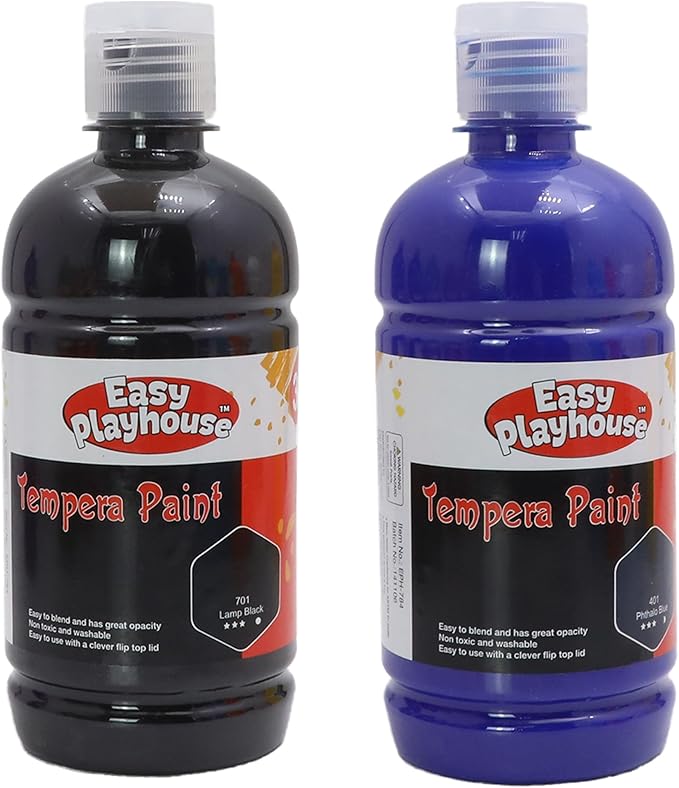 Easy Playhouse 10 Pack 16oz Washable Tempera Paints for Kids, Non-Toxic and Vibrant Colors, Ideal for School Projects, Arts, Crafts, and Creative Activities, Safe Art Supplies Set