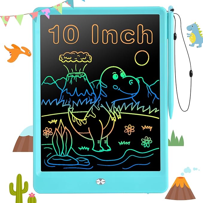 EooCoo LCD Writing Tablet for Kids, Toddler Gifts 10 Inch Kids Drawing Pad Doodle Board, No Mess Coloring Books for Toddler, Travel Activities, Educational Toys for 3-8 Years Old Girls Boys