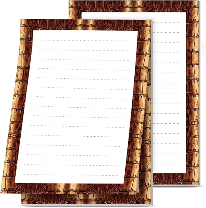 2 Pack Lined Sticky Notes 4x6 in, Cute Self-Stick Notepads with Lines, Large Memo Pads Strong Adhesive for Office, Home Crocodile Pattern