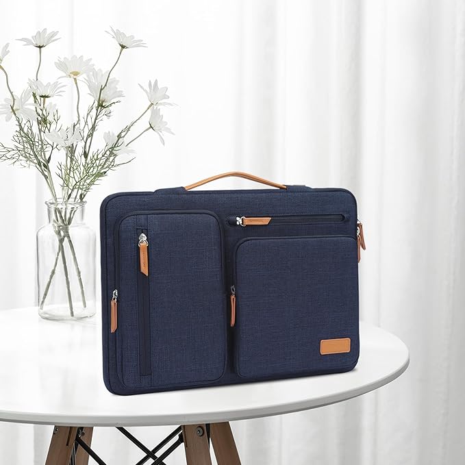 MOSISO 360 Protective Laptop Case 13 inch, 13 inch Laptop Sleeve Compatible with MacBook Air M4 M3 M2 M1 2025-2018/Pro M2 M1 2025-2016, Side Open Carrying Case with 4 Zipper Pockets&Handle, Navy Blue