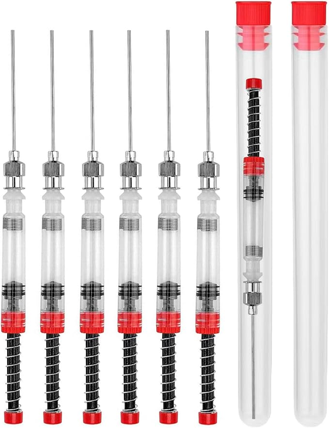 6-Pack Fountain Pen Ink Syringe with Spring-Loaded Plunger & Removable for Refilling Cartridges, Cleaning, Gluing, Extracting Perfume and More, Includes 2 Storage
