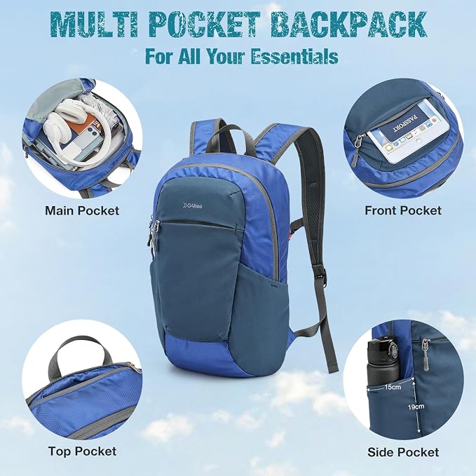 G4Free 18L Lightweight Packable Hiking Backpack for Men Women | Small Foldable Daypack for Travel Camping Trip