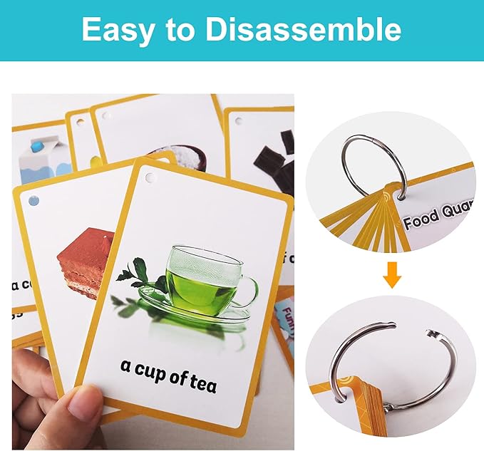 Lilias Food Quantities Flash Cards, Toddler Learning Toys, Preschool Learning Toys, Homeschool Supplies, Learning Supplies for Kindergarten, 4.3 X 3.14 Inch, 18 Cards in Set