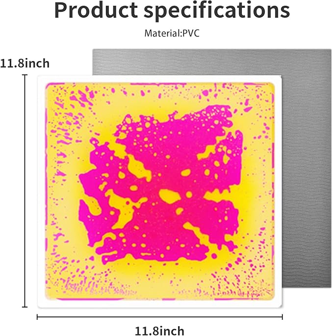 Liquid Sensory Floor Tiles for Kids: 12x12 Inch Active Play Mats for Kids Non-Toxic Leakproof - Non-Slip 9 Color-Changing Pads Stress Relief & Motor Skills Toys