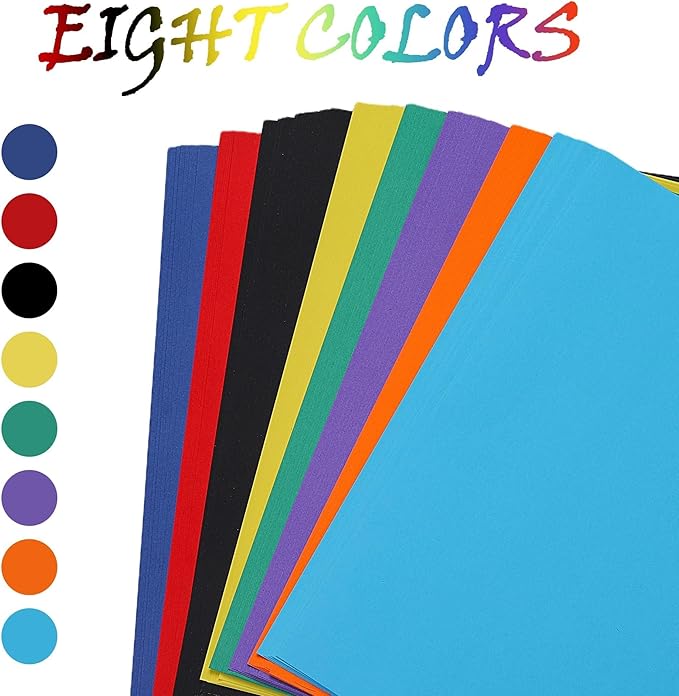 Colored Cardstock for Crafts and Cards, 8.5 x 11 inch / 90 Sheets /8 Colors Paper 65Ib 180g UAP08