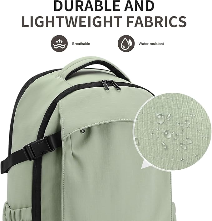 Travel Backpack for Women Men Lightweight Laptop Daypack Green | fit 5.6" Laptop,TSA Approved Carry on Bag, Personal Item Travel Backpack