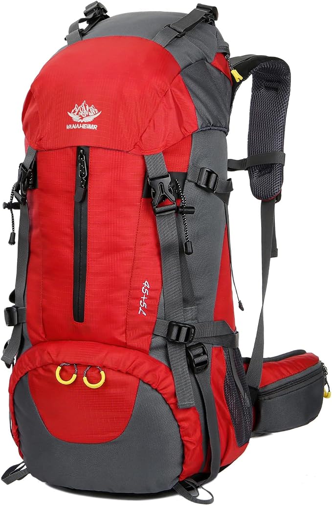 WoneNice 50L(45+5) Waterproof Hiking Backpack Outdoor Daypack w/Rain Cover