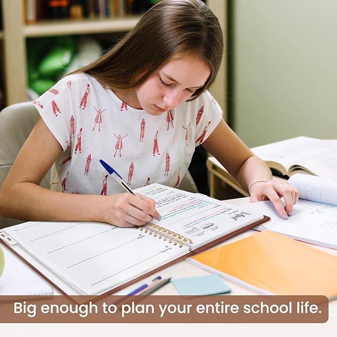 8.5" x 11" Academic Planner 2026-2027, Weekly & Monthly Calendar Planner Book, July 2026 – June 2027, Large Hardcover Organizer with Tabs, Perfect for Teachers, Students, Women & Men – A4, Brown