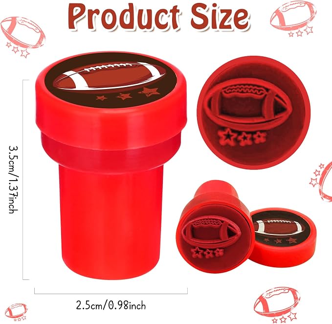 Cinrobiye 24 Pcs Sports Themed Stampers for Kids，Pre-Inked Football Basketball Baseball Soccer Stamps for Birthday Party Favors Classroom Rewards Goodie Bag Fillers Sports Party Supplies