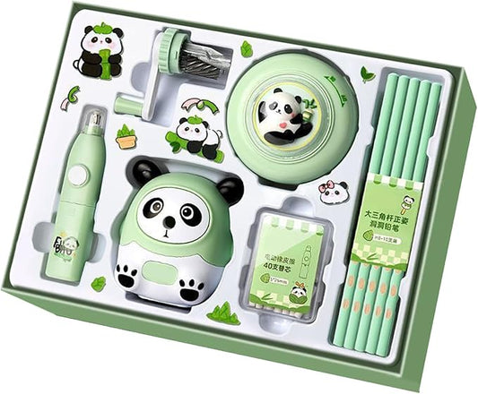 Capybara Stationery Set, Kids Stationery Kit, Colorful School Supplies for Students, Electric Eraser Pencils, Animal Pencil Sharpener, Homeschool Classroom for Elementary and Middle School