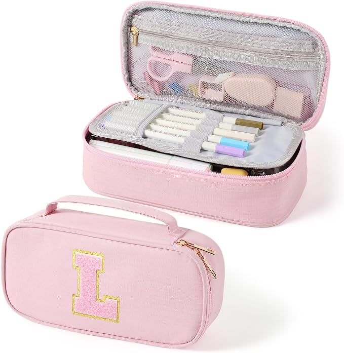 YOOLIFE Birthday Gifts for 3 4 5 6 7 8 9 10 11 12 13 Year Old Girls, Gifts for Teen Girls Kids, Pink Pencil Case for Girl, L (Pink)