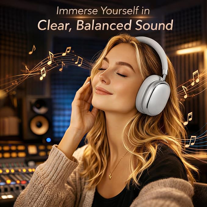 NC95 Hybrid Active Noise Cancelling Headphones with Knob Control, 120H Playtime Over Ear Headphones Wireless Bluetooth 6.0, App Control, Hi-Res Audio, Comfort Fit, Clear Calls for Travel/Workout