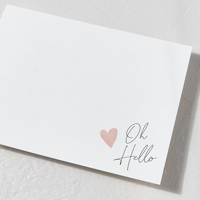 Minted Signed Heart Stationery Cards,10 Ct,Blank Cards and Envelopes For Thank You Notes, Invitations & Handwritten Messages, Note Cards Set, Gifts for Women, Blush Pink Color