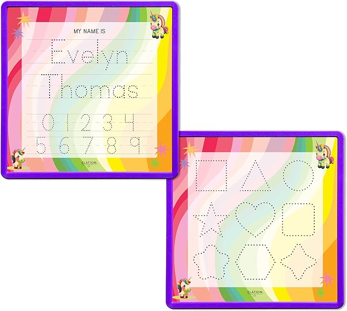Kid's Name Tracing Board | Dry Erase Letter Tracing | Reusable Writing Practice Board | Personalized | Baby Unicorn Theme