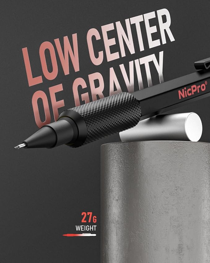 Nicpro 0.5 mm Mechanical Pencil Set with Case, 3PCS Metal Pencils | MP2000 Heavy Duty Lead Pencil + 6 Tube HB Lead Refill, Eraser, Weatherproof Metal Barrel for Outdoor Writing Drafting Drawing