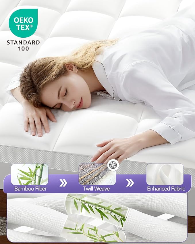 Dorm Room Essentials Dual Layer 5 Inch Memory Foam Mattress Topper Twin XL | 3 Inch Gel Memory Foam and 2 Inch Pillow Top Mattress Pad for Back to School , 7-Zone Egg Crate & 2-in-1 Design (Cream)