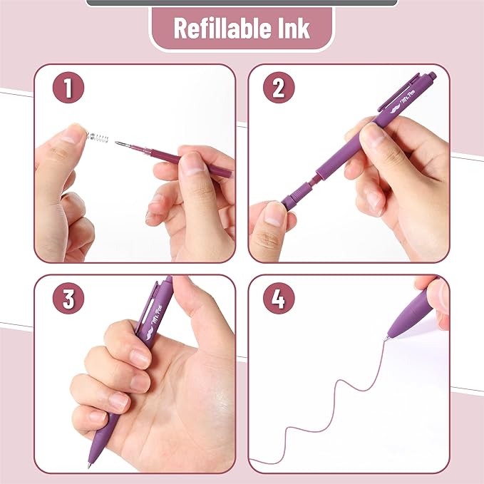 Mr. Pen- Retractable Gel Pens, 22 Pack, Vintage Ink, Fine Point 0.7mm, Fast Dry, Smooth Writing, Cute Pens for Drawing, Writing Planner and School Supplies
