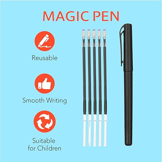 Reusable Magic Practice Copybook for Child Education, Alphabet Number Math Drawing Practice Book (Pack of 4) - Letter Tracing Book for Teaching Handwriting to Kids - with Pens and Handwriting Grip