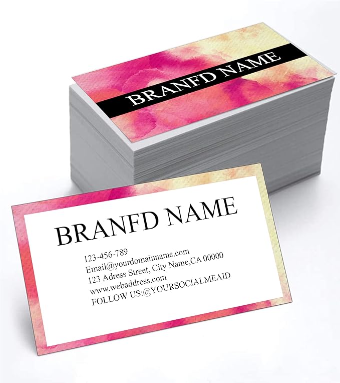 Custom Printed Business Stock Cards - Thick Sturdy Stock - 3.5" x 2" - 100% Recycled Content (500/200 PCS) Premium Double-sided Print