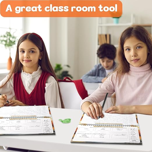 gisgfim Grooved Cursive Handwriting Workbook Magic Reusable Grooved Cursive Handwriting Practice Guided Tracing with Disappearing Ink Pens for Beginners Kids Learning Activities Supplies (Sentence)