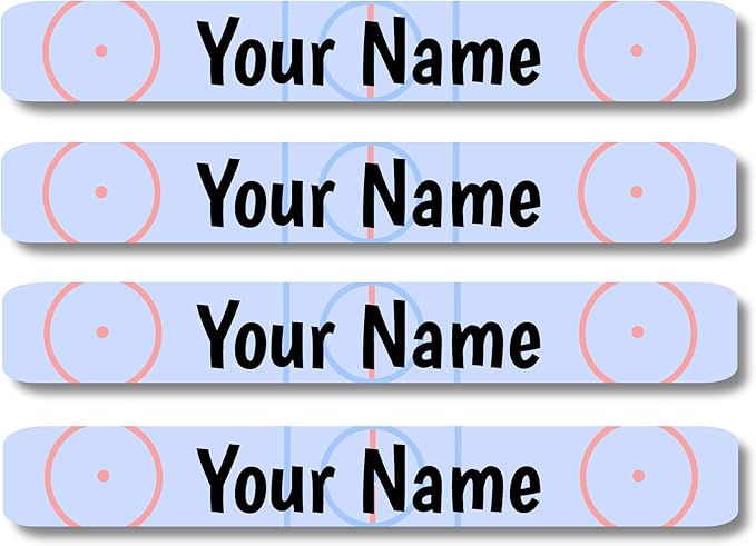 Lovable Labels Personalized Labels for Kids (120 Labels) - Waterproof Dishwasher Safe Peel and Stick Labels are Great for School Supplies Daycare Camp Bottles (Ice Rink)
