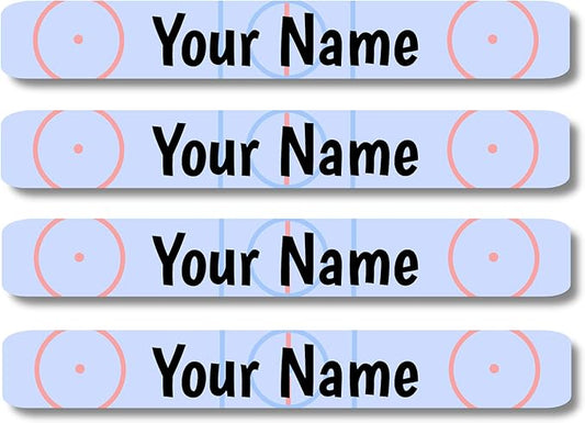 Lovable Labels Personalized Labels for Kids (120 Labels) - Waterproof Dishwasher Safe Peel and Stick Labels are Great for School Supplies Daycare Camp Bottles (Ice Rink)