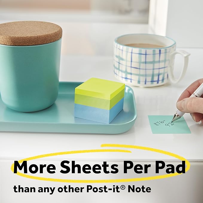 Post-it Notes Cube, 1 7/8 in. x 1 7/8 in., 3 Sticky Notes Pad, 400 Sheets, Assorted Bright Colors (Pack of 8)